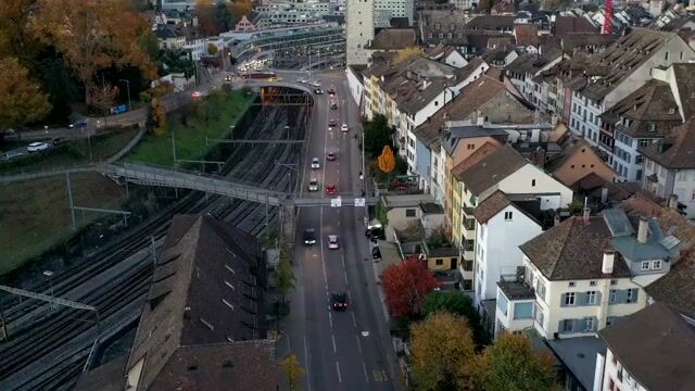 Traffic, city traffic, drone