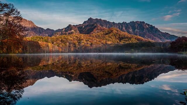 Mountains, lake, autumn. clouds - Kanenori

